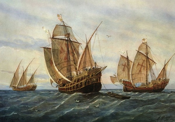 바람과 해류를 따라 가는 콜럼버스 시대의 범선